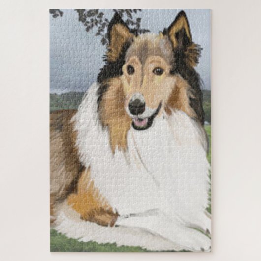 Großartiger Langhaariger Collie Schafhund Puzzle (Vertikal)