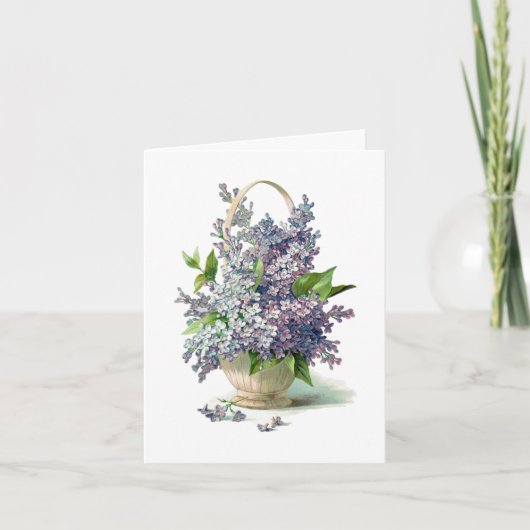 Großartiger Lila Lavendel Lilac Basket Karte (Vorderseite)