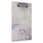 Großartiger Marmor und Glitzer Sparkle Mit Monogra Klemmbrett (Rechts)