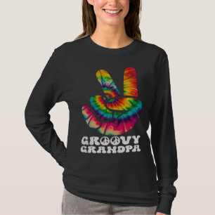 Großartiger Opa Hand Friedenszeichen Hippie Tie Dy T-Shirt