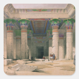 Großartiger Portico des Tempels von Philae, Nubia Quadratischer Aufkleber