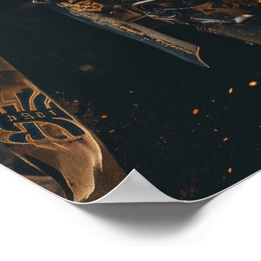 Großartiger Ritterturm über Schloss - Fantasy Pos Poster (Ecke)