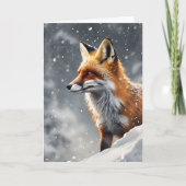 Großartiger Roter Fox in sinkender Schneedecke Karte (Vorderseite)