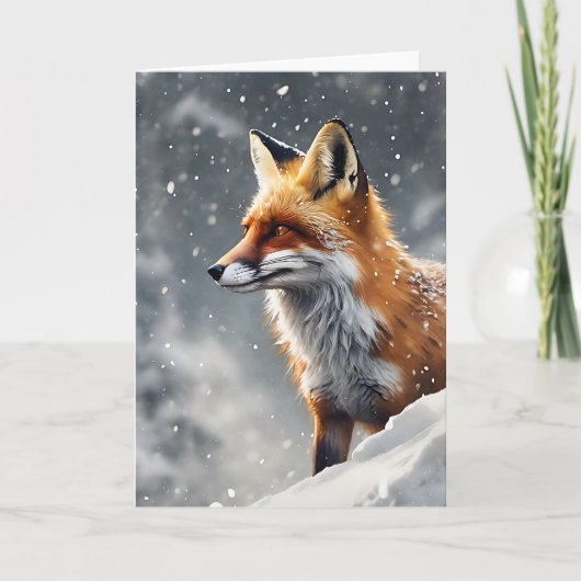 Großartiger Roter Fox in sinkender Schneedecke Karte (Vorderseite)
