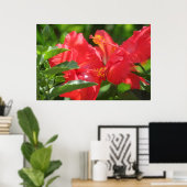 Großartiger Roter Hibiskus Poster (Heimbüro)