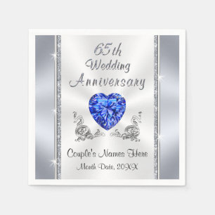 Großartiger Saphire zum 65. Hochzeitstag Napkins Serviette
