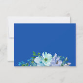 Großartiger Sapphire Blue Floral Chic Wedding RSVP (Rückseite)