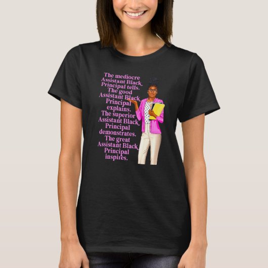 Großartiger Schwarzer Stellvertretender Schulleite T-Shirt (Vorderseite)