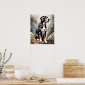 Großartiger Schweizer Hund Kunstdruckposter Poster (Küche)
