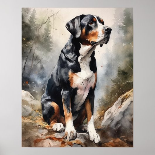 Großartiger Schweizer Hund Kunstdruckposter Poster (Vorne)