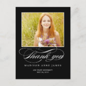 Großartiger Script-Abschluss Vielen Dank Postkarte (Vorderseite)