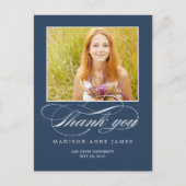 Großartiger Script-Abschluss Vielen Dank Postkarte (Vorderseite)