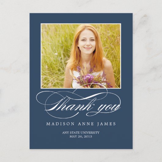 Großartiger Script-Abschluss Vielen Dank Postkarte (Vorderseite)