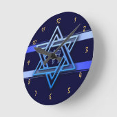 Großartiger Star von David On blue Background jewi Runde Wanduhr (Winkel)