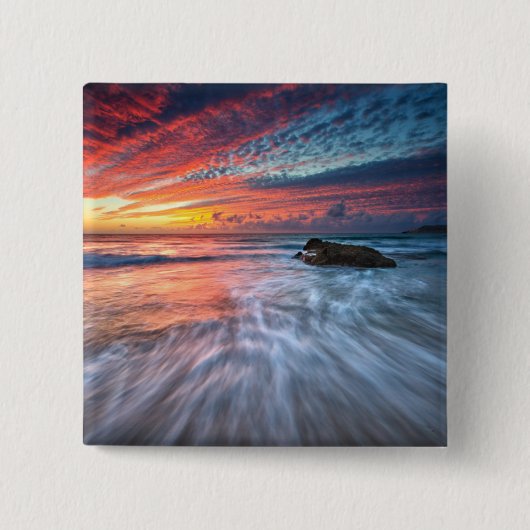 Großartiger Steinstrand des Sonnenuntergang-|, EL Button (Vorderseite)