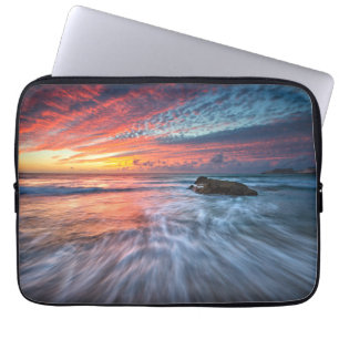Großartiger Steinstrand des Sonnenuntergang- , EL Laptopschutzhülle