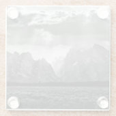 Großartiger Teton Gebirgszug in Schwarzweiss Glasuntersetzer (Rückseite)