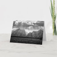Großartiger Teton Gebirgszug in Schwarzweiss