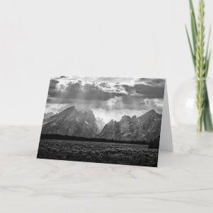 Großartiger Teton Gebirgszug in Schwarzweiss Karte