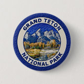 Großartiger Teton Nationalpark Button (Vorderseite)