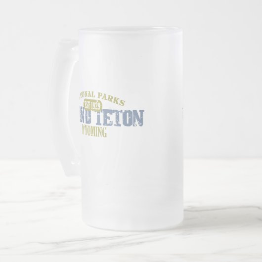 Großartiger Teton Nationalpark Mattglas Bierglas (Vorderseite Links)