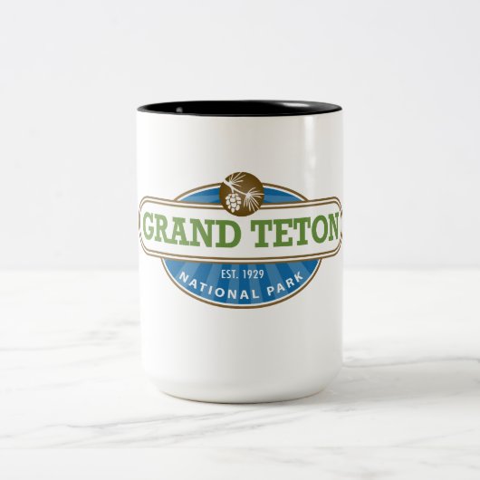 Großartiger Teton Nationalpark Zweifarbige Tasse (Mittel)