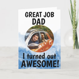 Großartiger Vater... Vatertag Custom Foto Blue Dankeskarte