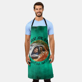 Großartiger Vater... Vatertag Custom Foto Green Schürze (Getragen)