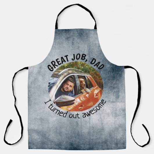 Großartiger Vater... Vathers Day Custom Foto Gray Schürze (Vorderseite)