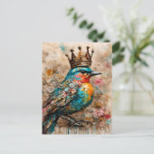 Großartiger Vogel in einer Krone Postkarte (Stehend Vorderseite)