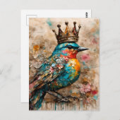 Großartiger Vogel in einer Krone Postkarte (Vorne/Hinten)