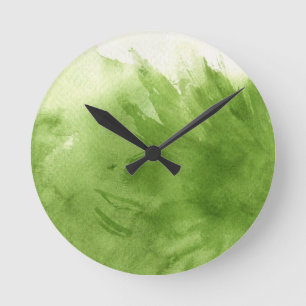 großartiger Wasserfarbenhintergrund - Wasserfarben Runde Wanduhr
