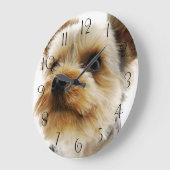 Großartiger Yorkshire Terrier Große Wanduhr (Winkel)