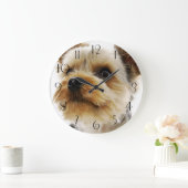 Großartiger Yorkshire Terrier Große Wanduhr (Zuhause)