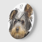 Großartiger Yorkshire Terrier Große Wanduhr (Winkel)