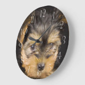 Großartiger Yorkshire Terrier Große Wanduhr (Winkel)