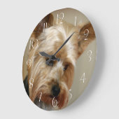 Großartiger Yorkshire Terrier Große Wanduhr (Winkel)
