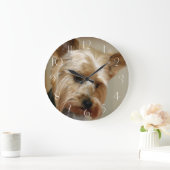 Großartiger Yorkshire Terrier Große Wanduhr (Zuhause)