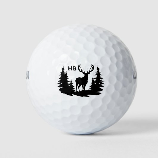 Großartiges Big Rack Buck Monogram Golfball (Vorderseite)