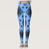 Großartiges französisches Blaues Mandela-Muster Leggings (Vorderseite)