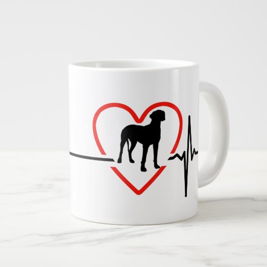 großartiges Herzschlagdesign Jumbo-Tasse (Vorderseite Rechts)