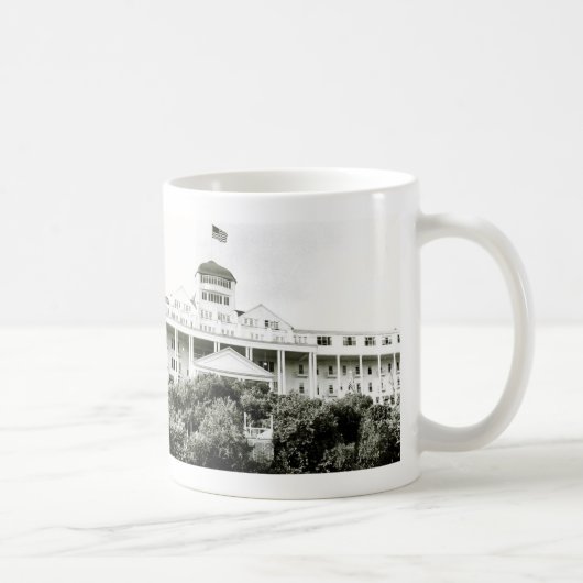 Großartiges Hotel, Mackinac Insel, Schwarzweiss Kaffeetasse (Rechts)