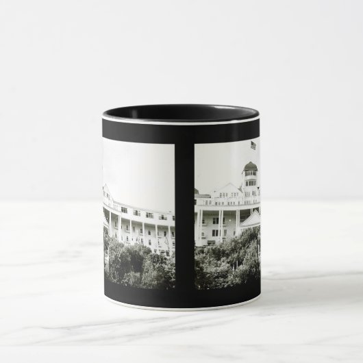Großartiges Hotel, Mackinac Insel, Schwarzweiss Tasse (Zentrum)