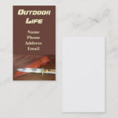 Großartiges Jagd-Messer mit ledernem Fall Visitenkarte (Vorne/Hinten)