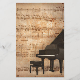 Großartiges Klavier mit Musiknoten Briefpapier