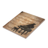 Großartiges Klavier mit Musiknoten Fliese (Seite)