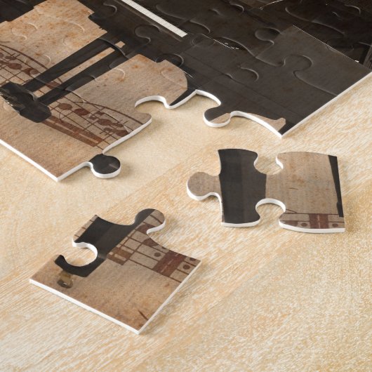 Großartiges Klavier mit Musiknoten Puzzle (Seite)