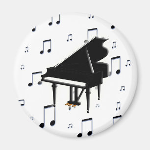 Großartiges Klavier und Musiknoten Magnet