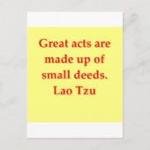 großartiges Lao Tzu Zitat Postkarte (Vorderseite)