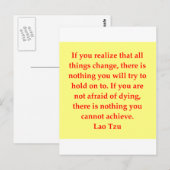 großartiges Lao Tzu Zitat Postkarte (Vorne/Hinten)
